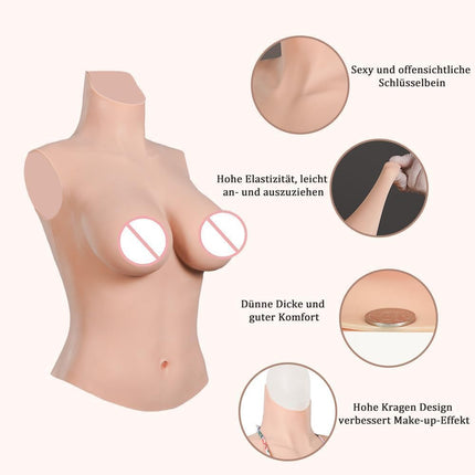CYOMI silikona krūšu formas reālistiskas pusķermeņa stila krūšu plāksnes transpersonu ģērbtuvēm, kas paredzētas transpersonu Cosplay CG kausam