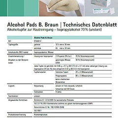 Alkohola salvetes B. Braun spirta tamponi 10 x 100 gab.
