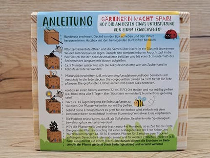 Feel Green ecobox bērnu izdevums zemesrieksts, ilgtspējīga dāvanu ideja (100% videi draudzīga), audzē pats/audzēšanas komplekts, ražots Austrijā