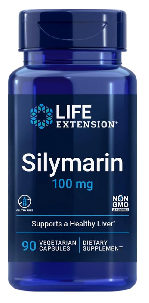 Dzīves pagarināšana - silimarīns 100 mg | Aknu veselības atbalsts un antioksidantu aizsardzība - 90 kapsulas
