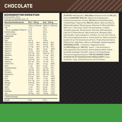 Optimum Nutrition Serious Mass augstas kaloritātes proteīna pulveris masas veidošanai ar 25 vitamīniem un minerālvielām, kreatīna monohidrātu un glutamīnu, šokolādes garšu, 16 porcijas, 5,45 kg