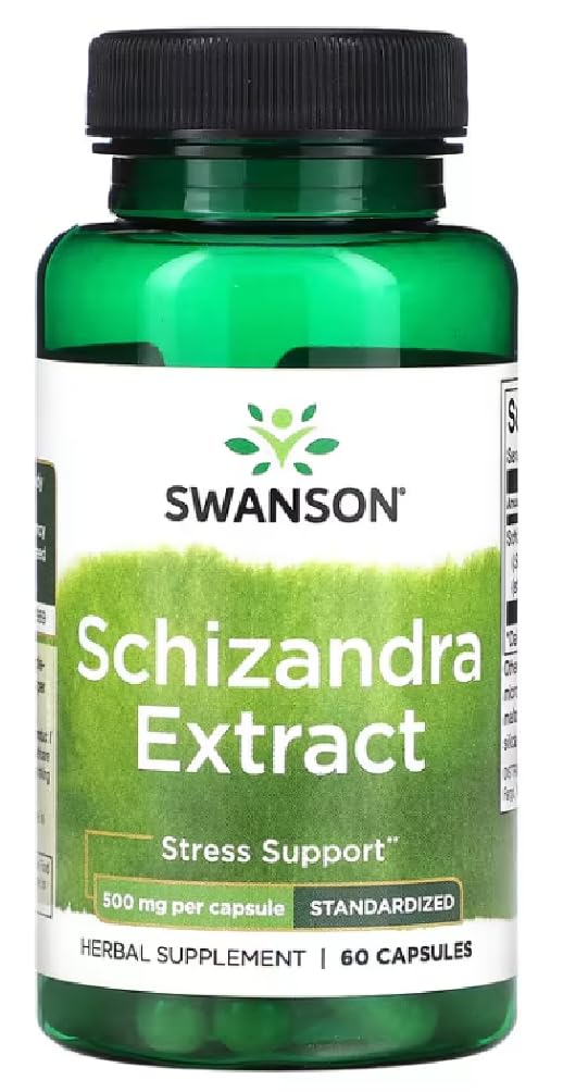 Swanson - Schizandras ekstrakts 500 mg | Aknu un vitalitātes atbalsts - 60 kapsulas