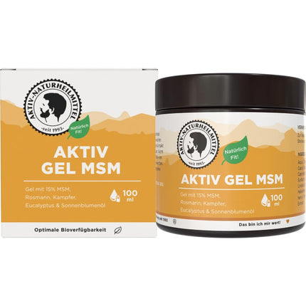 Active Natural Remedies ActiveGel MSM krēms/ziede 100ml ar 15% MSM un sildošu efektu | 99,9% tīrība, augsta kvalitāte un no Vācijas
