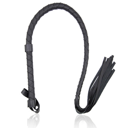 Whip Sex Hard, ādas pātaga, 85 cm bullpātaga, BDSM pātaga, SM Sex Strap Flogger zamšādas seksa rotaļlietai Cosplay (melna)
