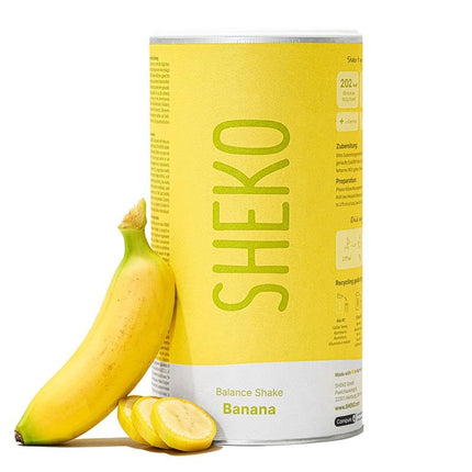 SHEKO Balance kokteilis ar banānu garšu - 21 krēmīgs maltītes aizstājējs svara zaudēšanai - augsts olbaltumvielu saturs, bez glutēna un dabīga garša - svara zaudēšanas kokteilis