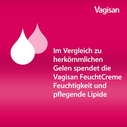 Vagisan mitrinošais krēms - 2 x 50 g | Bezhormonu intīmais krēms maksts sausumam | Mazina dedzināšanu, niezi un sāpes, ko izraisa sausa maksts | Vaginālais krēms sāpēm dzimumakta laikā