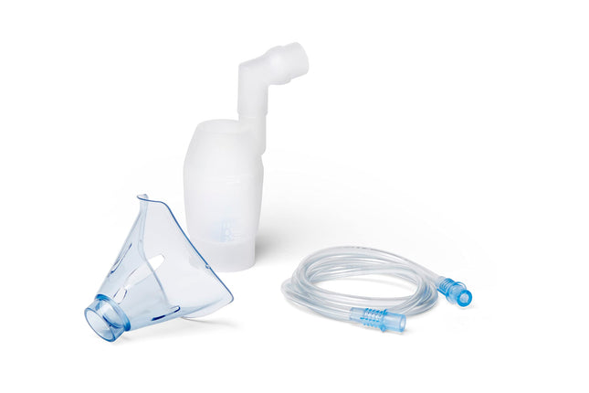 OMRON NEB6020 gada komplekts, rezerves maska ​​pieaugušajiem, inhalatora piederums OMRON X101 un X102 Total inhalatoriem, maska ​​pieaugušajiem, gaisa caurule, OMRON oriģinālais piederums