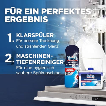 Finish Quantum Infinity Shine trauku mazgājamās mašīnas tabletes – trauku mazgājamās mašīnas tabletes dziļai tīrīšanai, tauku šķelšanai un spīdumam – Gigapack ar 2 x 83 tabletēm