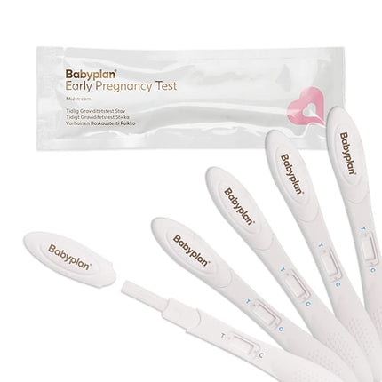 5 x grūtniecības testi Early Test Babyplan (HCG), higiēnisks grūtniecības tests 10 mSV ml (ļoti jutīgs) bērna plānošanai (99,6% precizitāte) Ļoti garš, plats un viegli lietojams