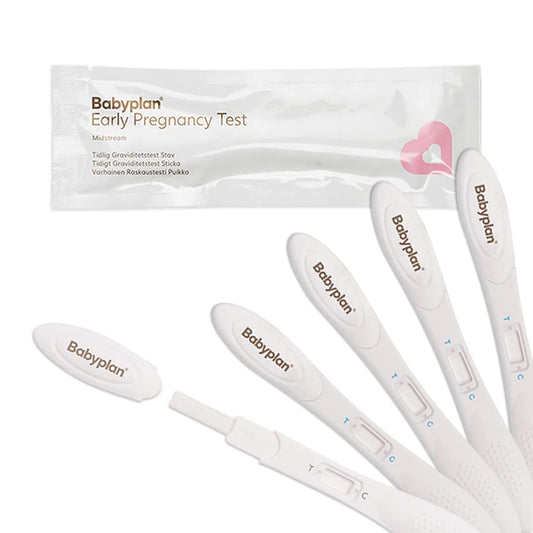 5 x grūtniecības testi Early Test Babyplan (HCG), higiēnisks grūtniecības tests 10 mSV ml (ļoti jutīgs) bērna plānošanai (99,6% precizitāte) Ļoti garš, plats un viegli lietojams