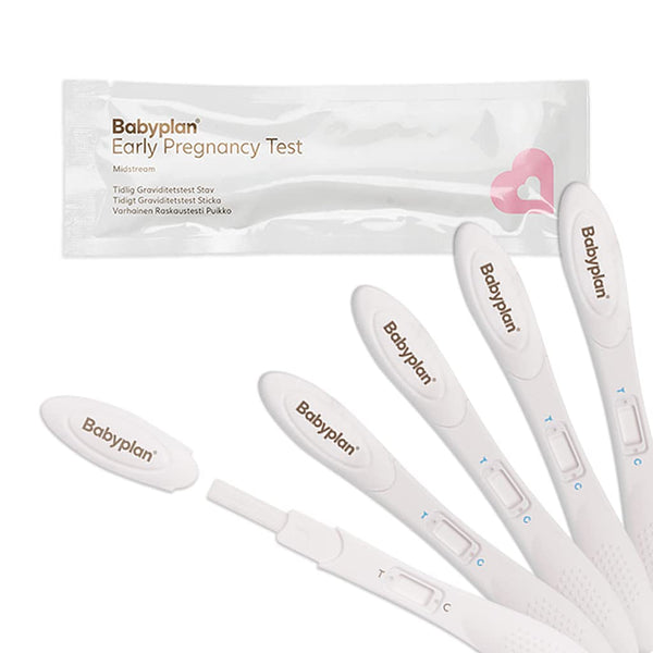 5 x grūtniecības testi Early Test Babyplan (HCG), higiēnisks grūtniecības tests 10 mSV ml (ļoti jutīgs) bērna plānošanai (99,6% precizitāte) Ļoti garš, plats un viegli lietojams