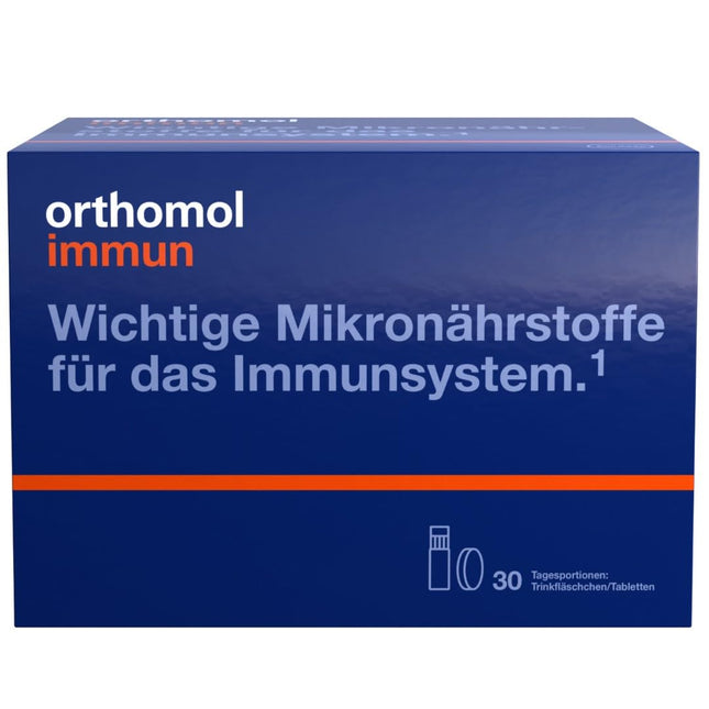Orthomol Immun - Mikroelementi imūnsistēmas atbalstam - ar C vitamīnu, D vitamīnu un cinku - Dzeramās ampulas/tabletes, 30 dienas porcijas