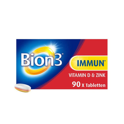 Bion3 Immun(*1) Multivitamīni, imunitātes stiprināšanai, C, D vitamīns, cinks un zarnu floras baktērijas, 90 tabletes, 3 mēnešu krājums