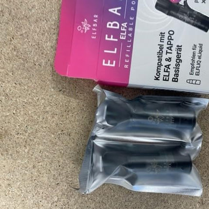 Elfbar ELFA tukšas kapsulas uzpildīšanai. Pašuzpildošas kapsulas - 2 gabali iepakojumā, 2 ml katra - bez nikotīna - bez šķidruma