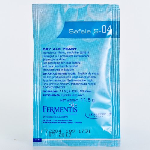Fermentis Safale S-04 11,5 g augšējās fermentācijas alus rauga sausā rauga