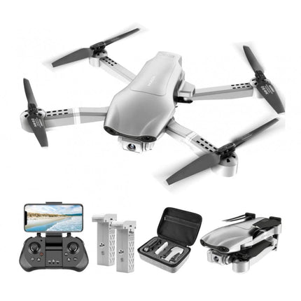 LUXWALLET Nocchi Vicky 4D 2,4 GHz WiFi drons ar Full HD kameru, GPS un pārnēsāšanas somu, 30 km/h-300 m attālums, sudrabkrāsas