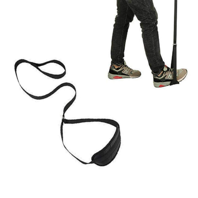 Healthman kāju pacelšanas siksna, plata, 112 cm, pēdas cilpa un rokturis, senioriem, cilvēkiem ar invaliditāti un pediatriem, mobilitātes palīglīdzeklis automašīnai, gultai, kušetei, gūžas locītavas endoprotezēšanai un ratiņkrēslam
