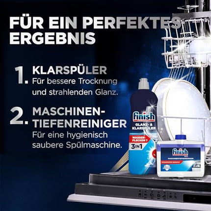 Finish Ultimate Infinity Shine trauku mazgājamās mašīnas tabletes – trauku mazgājamās mašīnas tabletes maksimālai tīrīšanai, tauku noņemšanas jaudai un spīdumam ar aizsargvairogu – Gigapack ar 2 x 80 tabletēm