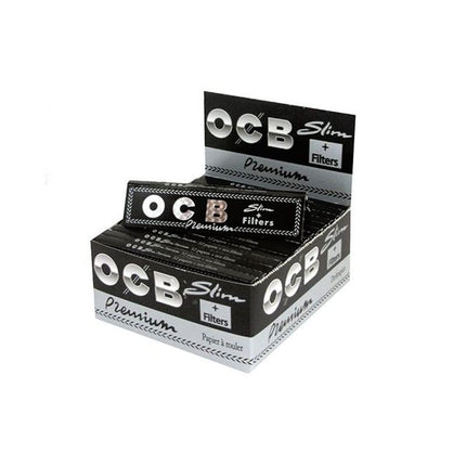 OCB Slim cigarešu papīri ar filtra uzgaļiem, 32 grāmatiņas