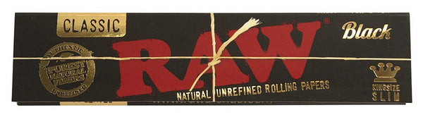 RAW Black Classic, Kingsize Slim papīri, 32 īpaši plāni papīri bukletā, 10 bukleti