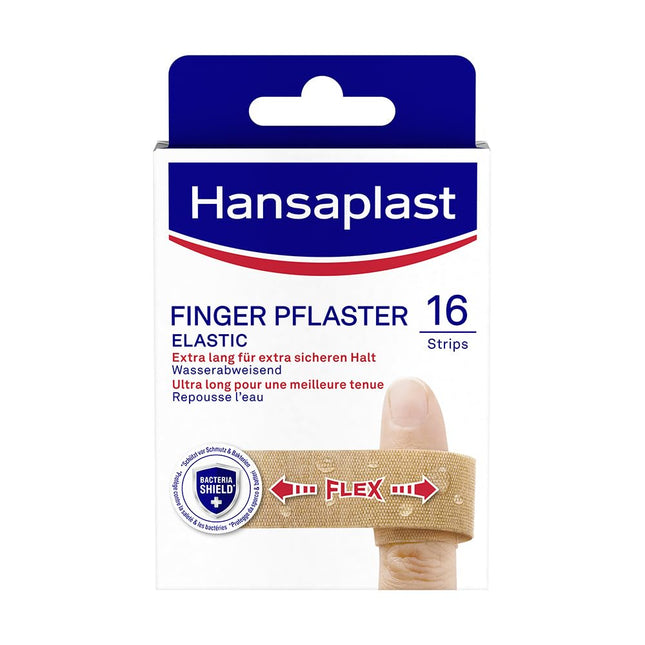 Hansaplast elastīgie pirkstu plāksteri (16 strēmeles), īpaši gari brūču plāksteri, īpaši paredzēti pirkstu brūcēm, elastīgi un elpojoši pirkstu plāksteri