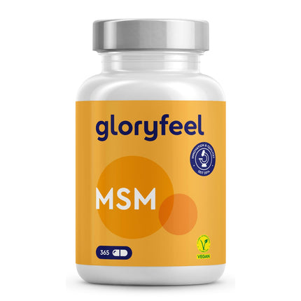 MSM kapsulas - 365 vegānas kapsulas - Laboratorijā pārbaudīts 1600 mg metilsulfonilmetāna (MSM) vienā dienas devā - 99,9% tīrs MSM pulveris - Augsta deva un bez piedevām, ražots Vācijā