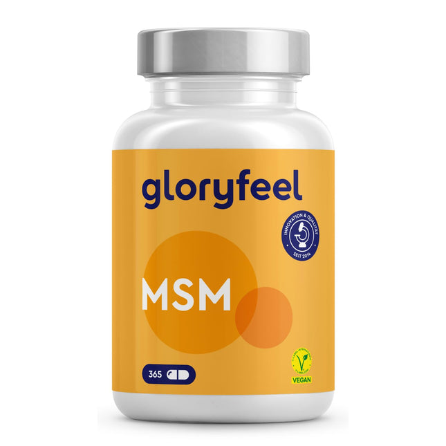 MSM kapsulas - 365 vegānas kapsulas - Laboratorijā pārbaudīts 1600 mg metilsulfonilmetāna (MSM) vienā dienas devā - 99,9% tīrs MSM pulveris - Augsta deva un bez piedevām, ražots Vācijā