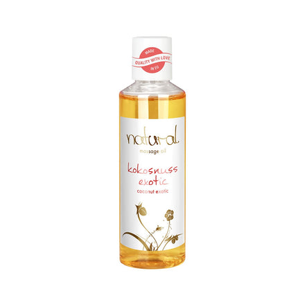 Dabīga masāžas eļļa "Eksotiskais kokosrieksts", dabīgas sastāvdaļas jutekliskām masāžām, kokosriekstu aromāts, 100 ml