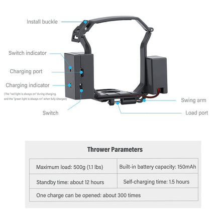 Drona nolaišanās sistēma DJI Mavic 3, liela darbības rādiusa kravas piegāde, transportēšanas ierīce, palaišanas un nolaišanas iekārta ar pagarinātu nolaišanās aprīkojumu ziedu piegādei, gredzenu piegādei, kāzām, reklāmai