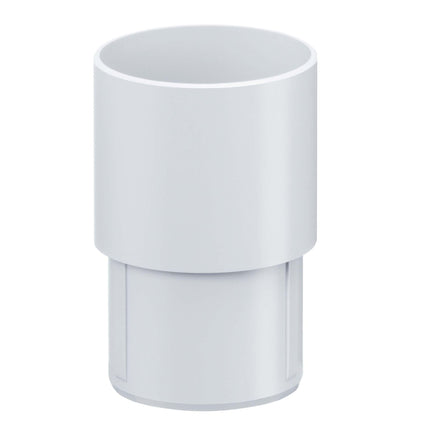 INEFA notekcaurules savienotājs, PVC DN50 / 50 mm balts notekcaurules savienotājs notekcauruļu piederumiem, vienkārša spraudņa uzstādīšana, ražots Vācijā