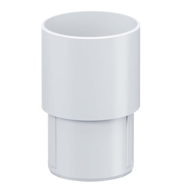 INEFA notekcaurules savienotājs, PVC DN50 / 50 mm balts notekcaurules savienotājs notekcauruļu piederumiem, vienkārša spraudņa uzstādīšana, ražots Vācijā