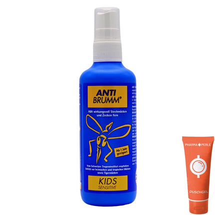 Anti Brumm Kids Sensitive 1x 75 ml I Aizsardzība pret odiem un ērcēm I Odu aerosols I Mājai, ceļojumiem, tropiem I Ikaridīns I Bērniem no 1 gada I Jutīgai ādai I Izdevīgs komplekts plus Pharma Perle dāvana