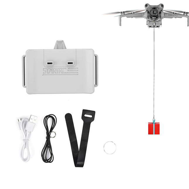 LICHIFIT Drone Airdrop sistēma DJI Mini 4 Pro - ģeomagnētiskā metēja transportēšanas piegādes kravas atbrīvošanas nomešanas ierīce - pelēka