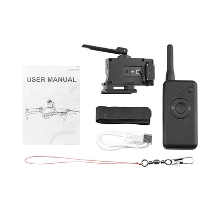 Akemaio Airdrop gaisa pilināšanas sistēma, kas ir saderīga ar GD91 Pro dronu, makšķerēšanas ēsmu, kāzu gredzenu, dāvanu vēstuli, glābšanas metēja piegādi