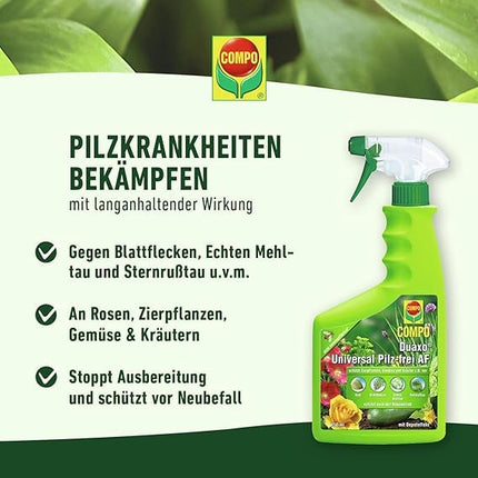 Compo Duaxo Universal Fungus-free AF, apkaro sēnīšu slimības dekoratīvajiem augiem, dārzeņiem un garšaugiem, gatavs lietošanai, 750 ml