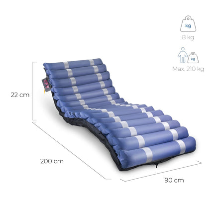 Mobiclinic® pro, pretizgulējumu matracis, kluss kompresors, 200x90x22 cm, pilns pretizgulējumu matrača komplekts, Mobi 4, Eiropas zīmols, matrača virsmatracis, rezerves šūna, līdz 190 kg
