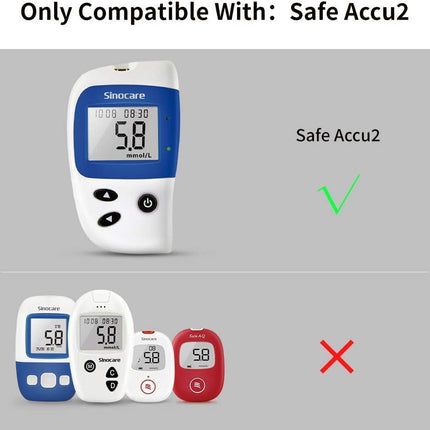 sinocare asins glikozes testa strēmeles Safe ACCU2 (ACCU2 asins glikozes testa strēmeles 200)