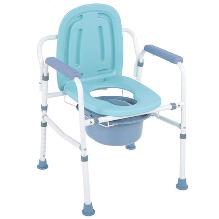 Tualetes krēsls Salokāms tualetes pods Ergonomisks sēdeklis ar roku balstiem Dušas krēsls ar spaini Naktsskapītis Tualetes krēsls ar tualetes poda roku un neslīdošu kāju pamatni, ideāli piemērots vecāka gadagājuma cilvēkiem ar invaliditāti