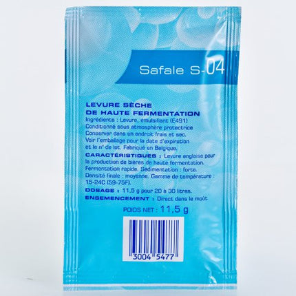 Fermentis Safale S-04 11,5 g augšējās fermentācijas alus rauga sausā rauga
