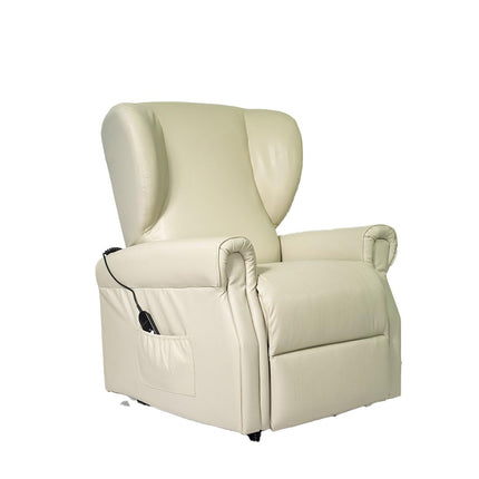 POLTRONE ITALIA Vanessa Leather 2 Motors PERSONALIZĒTS TV krēsls ar elektrisko piecelšanās palīglīdzekli Medicīnas ierīce 4 riteņi Mikroatsperu sēdeklis Netīrumus atgrūdošs senioru krēsls Relaksējošs krēsls Bēšs