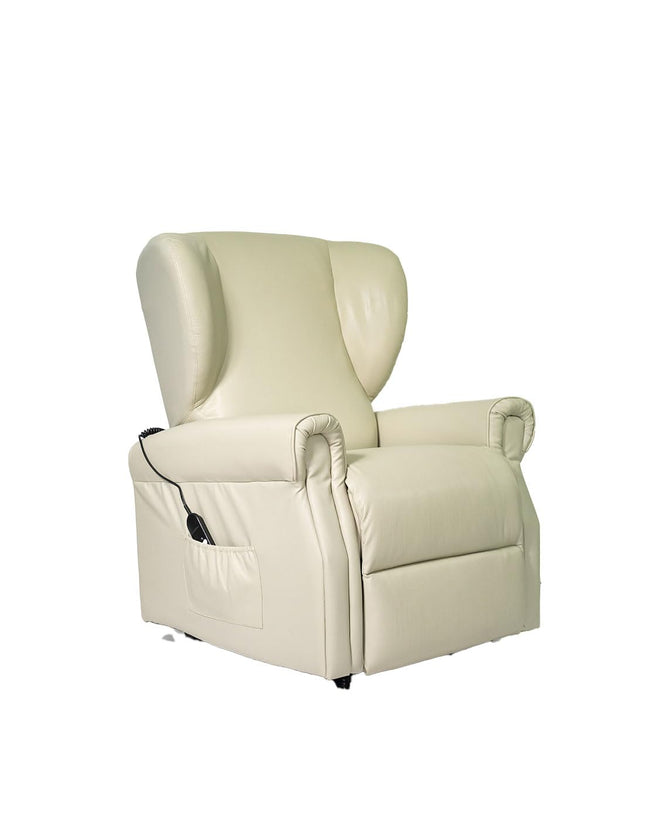 POLTRONE ITALIA Vanessa Leather 2 Motors PERSONALIZĒTS TV krēsls ar elektrisko piecelšanās palīglīdzekli Medicīnas ierīce 4 riteņi Mikroatsperu sēdeklis Netīrumus atgrūdošs senioru krēsls Relaksējošs krēsls Bēšs