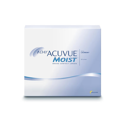 ACUVUE MOIST 1 dienas kontaktlēcas jutīgām acīm un cilvēkiem ar alerģijām – dienas kontaktlēcas ar -4,75 dpt un BC 8,5 – UV aizsardzība un ērta valkāšana – 90 lēcas