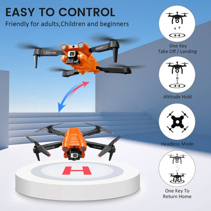 Mingfuxin salokāms drons ar kameru iesācējiem, RC kvadrokoptera drons ar lietotni WIFI FPV tiešraides video, augstuma noturēšana, bezgalvas režīms, vienas taustiņa pacelšanās un nosēšanās pieaugušajiem un bērniem
