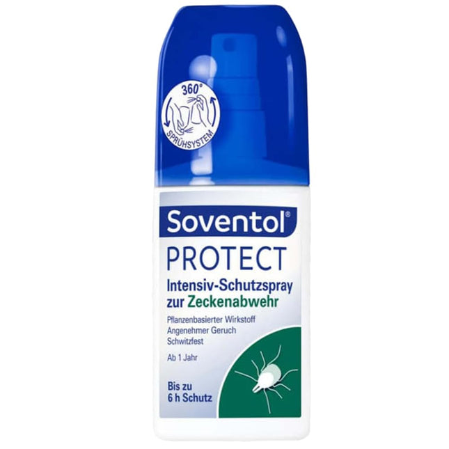 Soventol Protect Tick intensīvās aizsardzības aerosols ērču atbaidīšanai 100 ml - ķermenim un apģērbam - no 1 gada - labi panesams - patīkama smarža