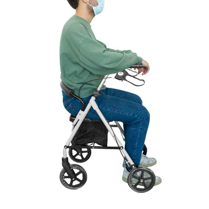 Mobiclinic®, Rollators, Lieli riteņi ceļam, Salokāms, Ar auduma grozu un sēdekli, Izgatavots no alumīnija, Viegls, Izturīgs, Bremzējoši rokturi, Eiropas zīmols, Modelis Sofia, Pelēks