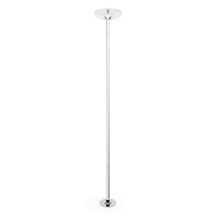 Klarfit Luxor stieņa deju stienis - iekštelpu stieņa deju stienis ar 45 mm diametru, 2,74 m baseina deju stienis, 2 režīmi: rotējošs/statisks, nerūsējošais tērauds, celtspēja līdz 120 kg, pārnēsājams, sudrabkrāsas