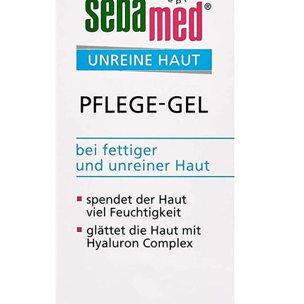 Sebamed Impure Skin Care Gel, izlīdzina ādu ar hialurona kompleksu, nomierina un kopj netīru un taukainu ādu, saturs 50 ml (1 iepakojums)