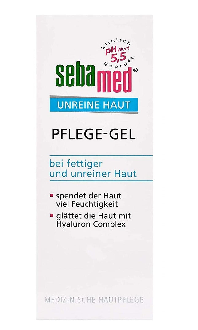 Sebamed Impure Skin Care Gel, izlīdzina ādu ar hialurona kompleksu, nomierina un kopj netīru un taukainu ādu, saturs 50 ml (1 iepakojums)