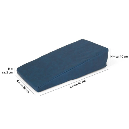 AFH rokas atbalsta ķīlis Kvalitāte | apm. 40 x 20 x 2–10 cm | augstas kvalitātes mākslīgās ādas pārvalks (zilā tirkīza krāsā)