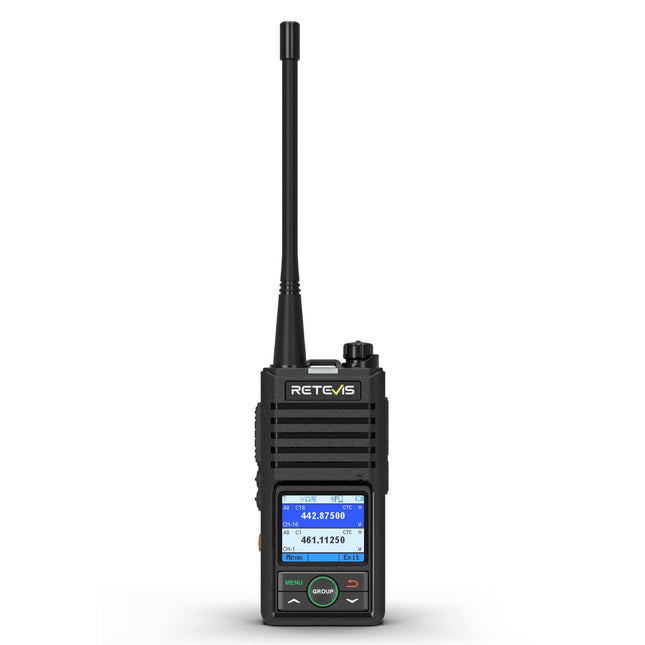 Retevis RB658 rācijas, profesionāla divvirzienu rācija, lietotnes iestatījums, vieda trokšņu samazināšana, trauksmes signāls, 1800mAh uzlādējamas divvirzienu rācijas pieaugušajiem, motocikliem (1 iepakojums, melnas)